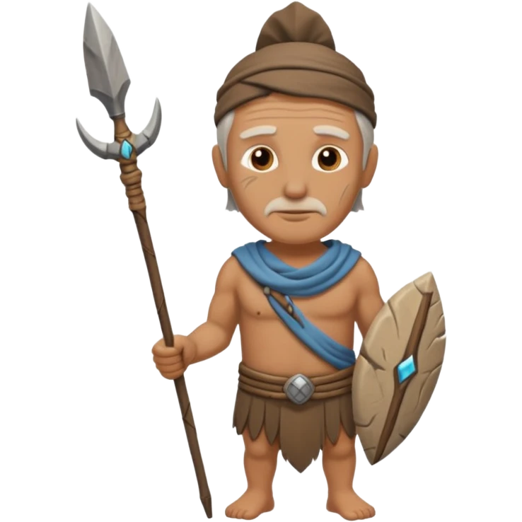 ancient man with stone spear emoji