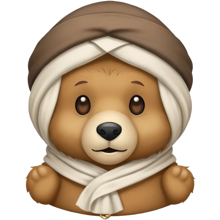 Teddy bear wearing a Sheik hat emoji