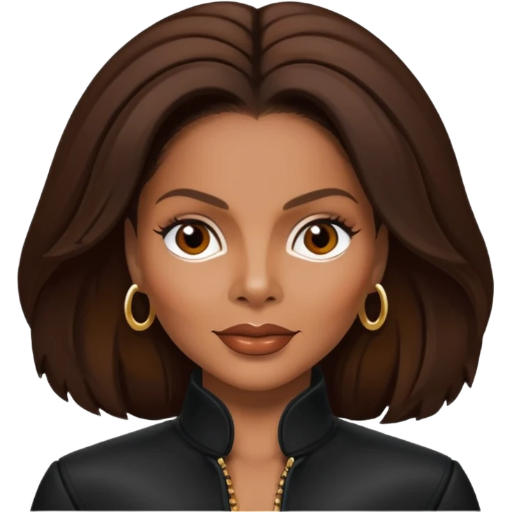 Janet Jackson with dark brown hair emoji