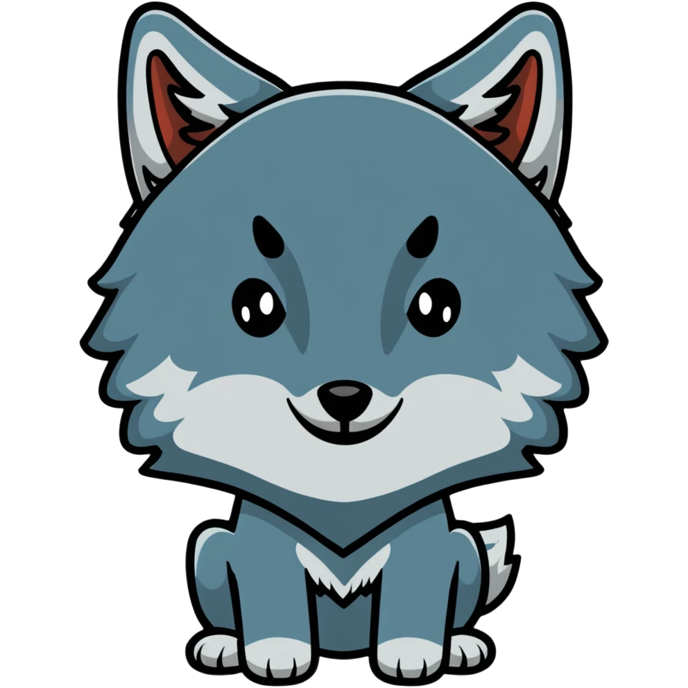 gray wolf face, front view emoji