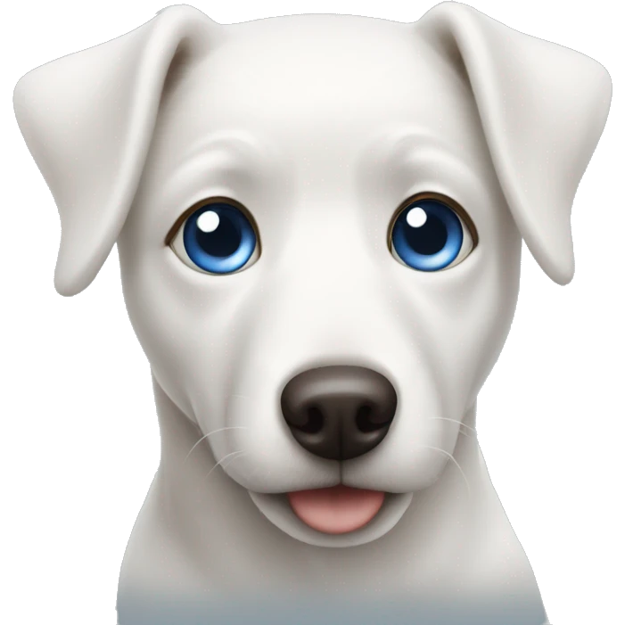 White dog with one blue eye and one brown eye emoji