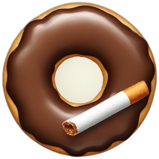 chocolate donut with a cigarette emoji