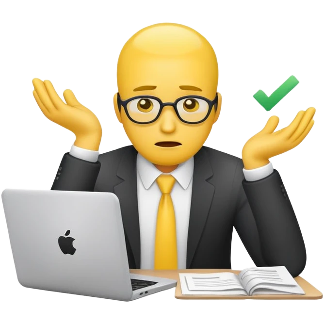 I want to make man's emoji. He is working at Venture Capital and has a lot of work. He is yellow man.  emoji