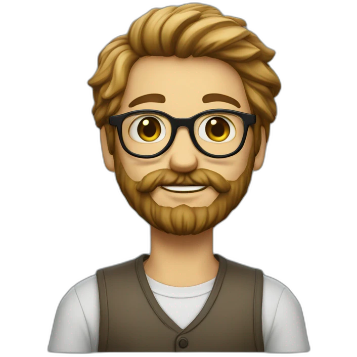 petit homme barbu a lunette emoji