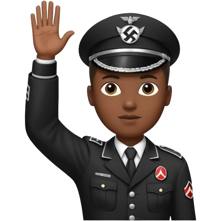 un negro haciendo el saludo nazi emoji