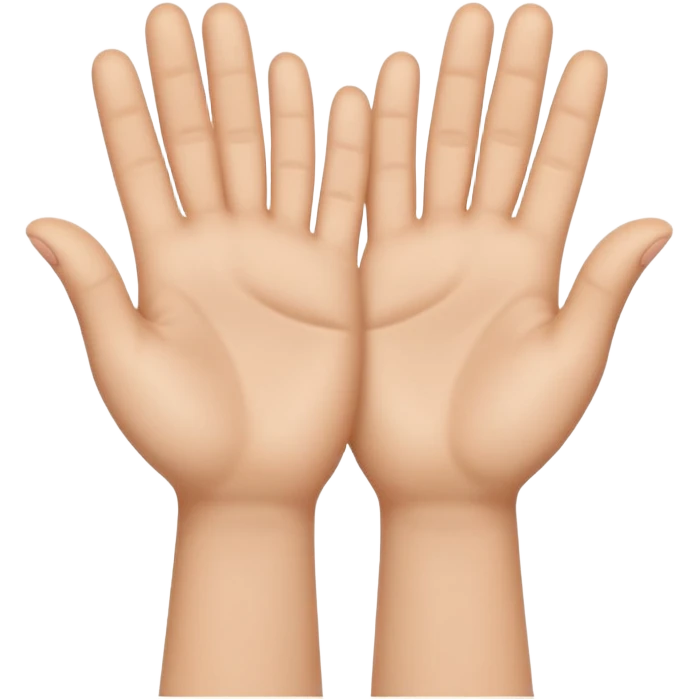 Emoji icon of open hands facing up, soft realistic skin texture, smooth shading, minimal details, centered composition emoji