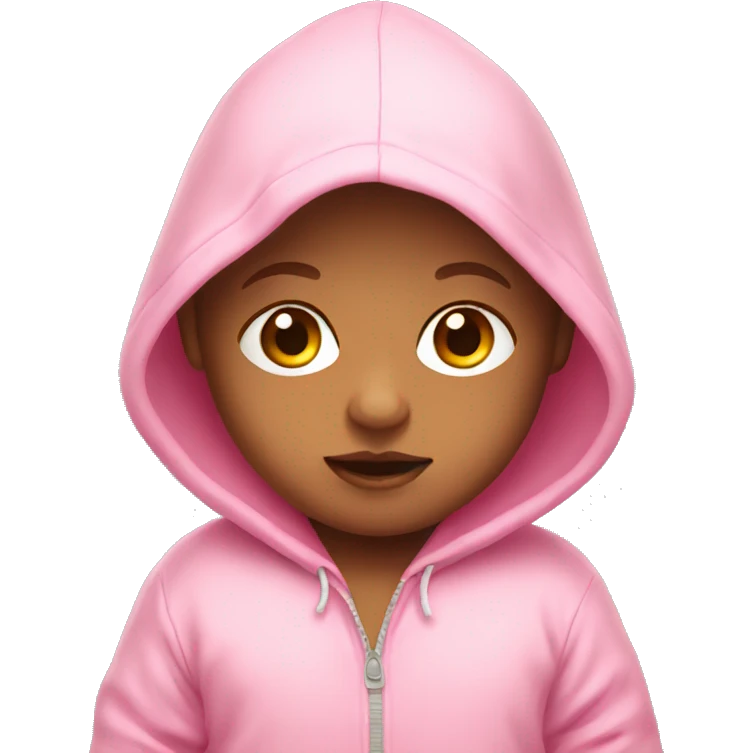 white baby in a pink hoodie emoji