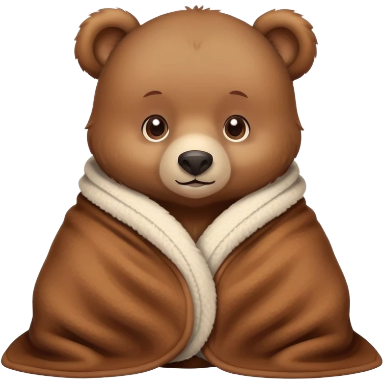 cute bear wearing a blanket  emoji