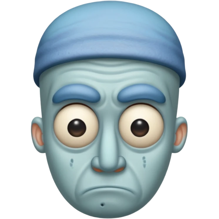 Squidward from spongebob is moody emoji