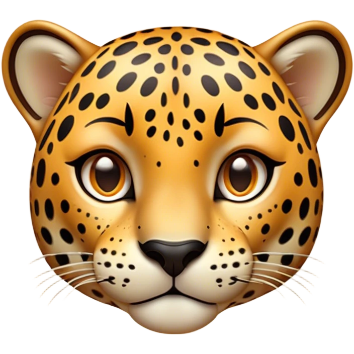 Cinematic Cute Jaguar Portrait Emoji, Head tilted playfully and inquisitively, with a smooth, agile form accented by delicate spotted patterns and round, sparkling eyes full of charm, Simplified yet irresistibly adorable features, highly detailed, glowing with a warm, inviting wild glow, high shine, affectionate and lively, stylized with a touch of whimsical feline grace, soft glowing outline, capturing the essence of a mischievous yet loving jaguar that feels like it could pounce out of the screen into your arms! emoji