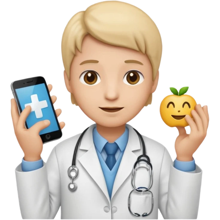 emoji comprando con traje de doctora emoji