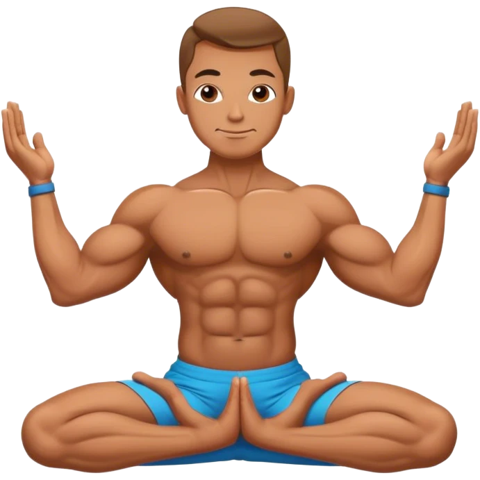 bodybuilder yoga pose emoji