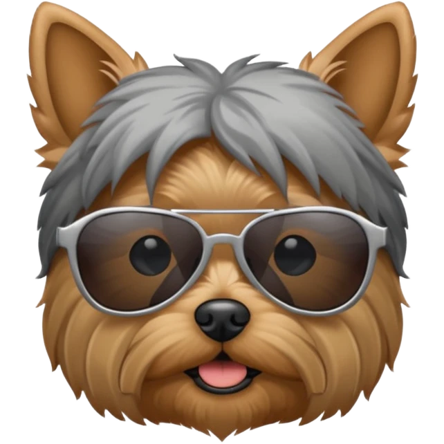 Yorkshire terrier with sunglasses emoji