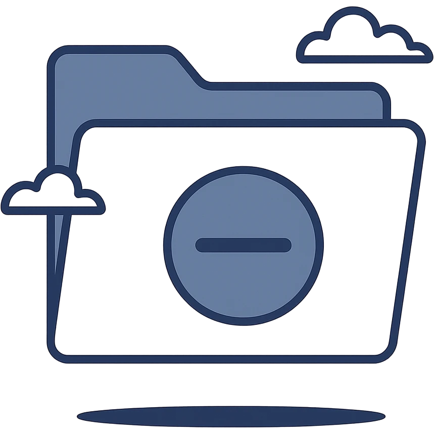 folder icon with a minus sign on it emoji