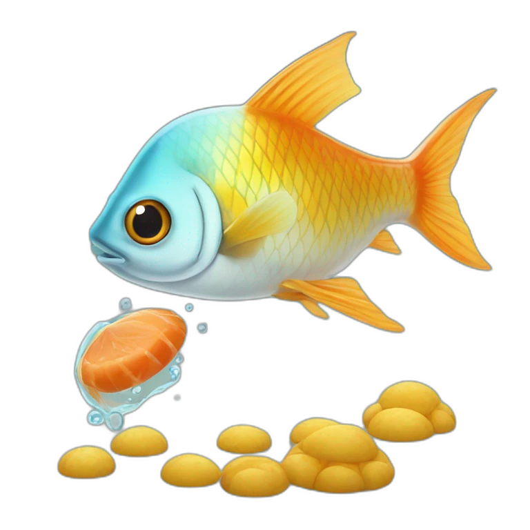 Chat qui mange un poisson emoji