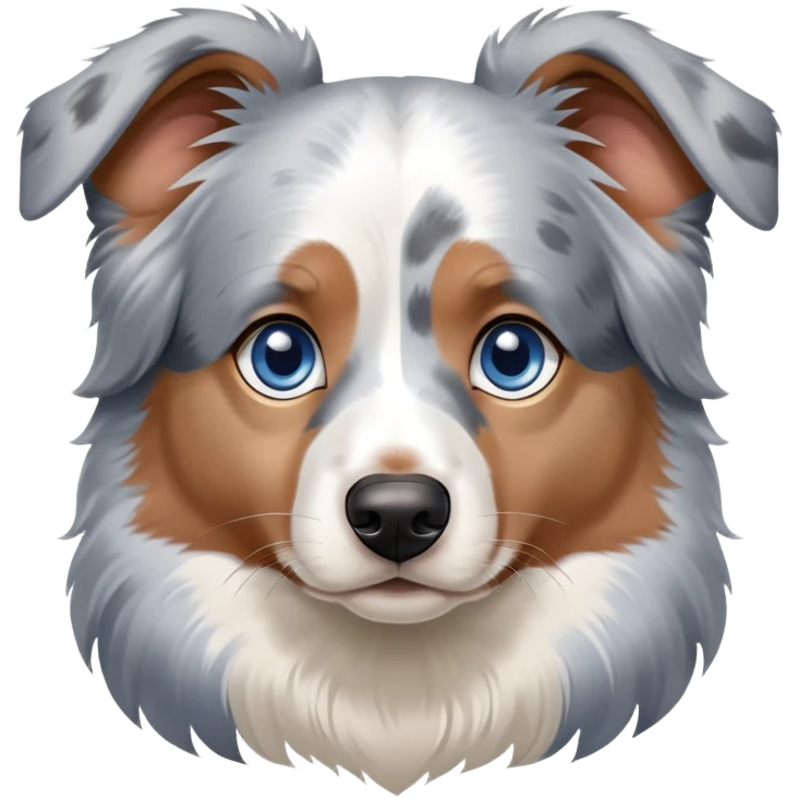Blue Merle Australian shepherd one blue eye and one brown eye emoji