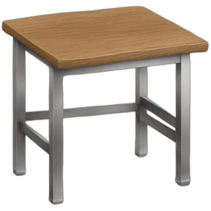 wood and metal table college emoji
