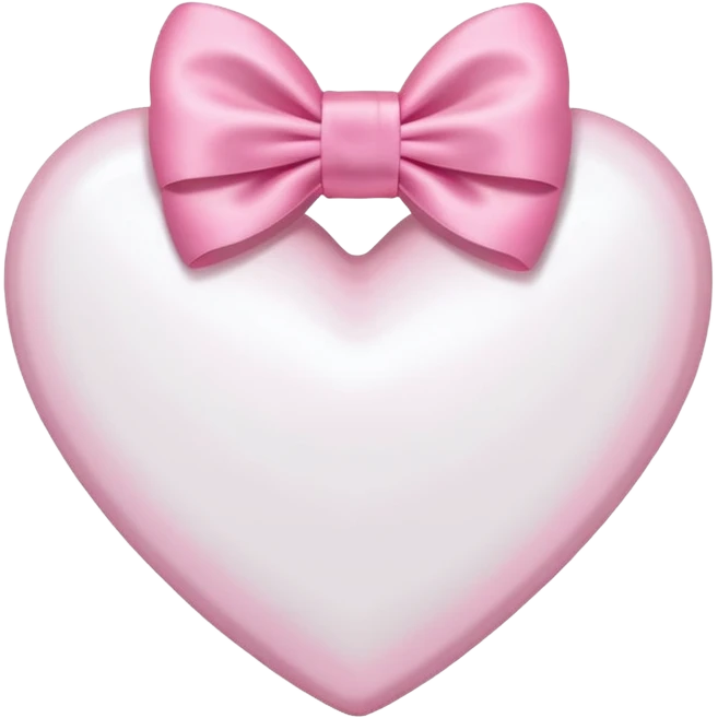 An iPhone emoji White Heart with a Pink bow wrapped around it's center emoji