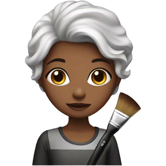 Girl with hair dye bowl and brush  emoji