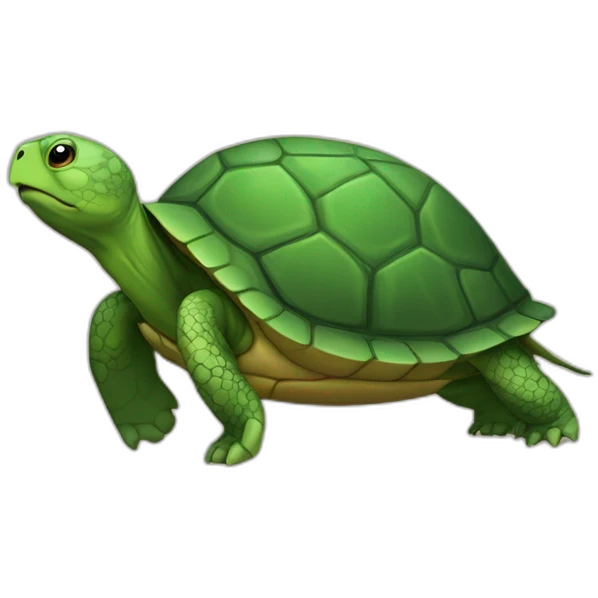 Une tortue sur une personne emoji