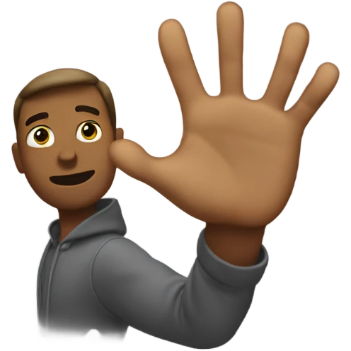 Emoji guy doing "bruh" hand emoji