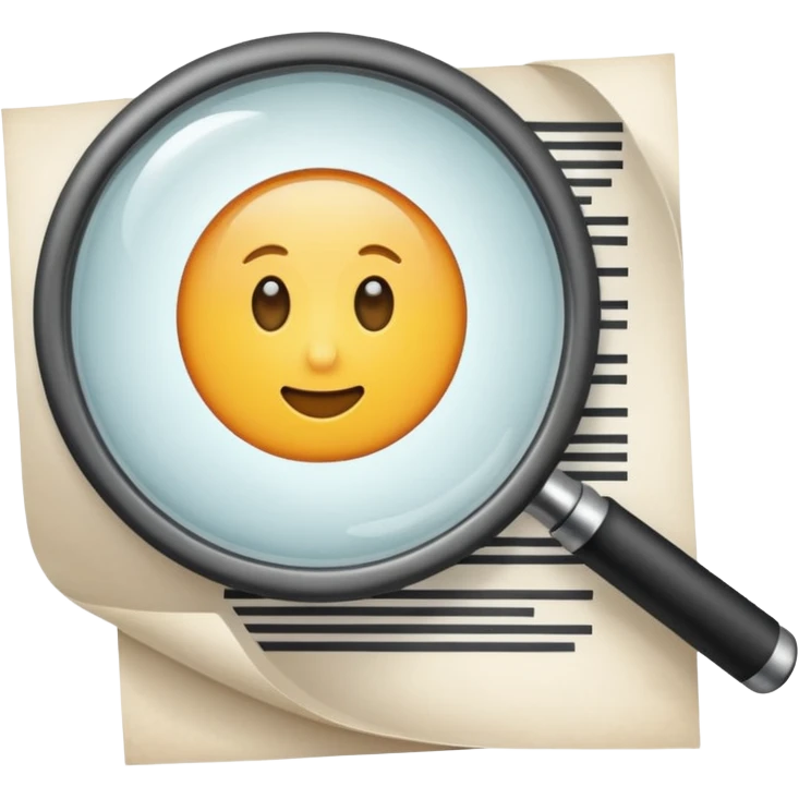  lente di ingrandimento esame foglio emoji