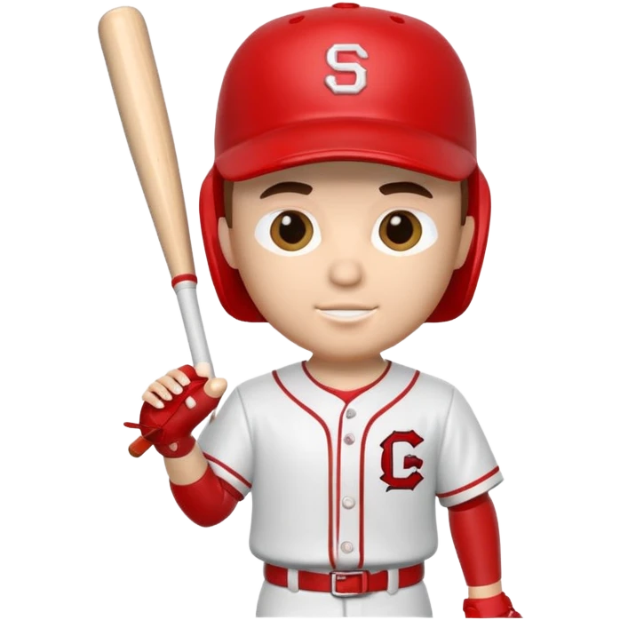 Baseball player bobble head in apple style emoji