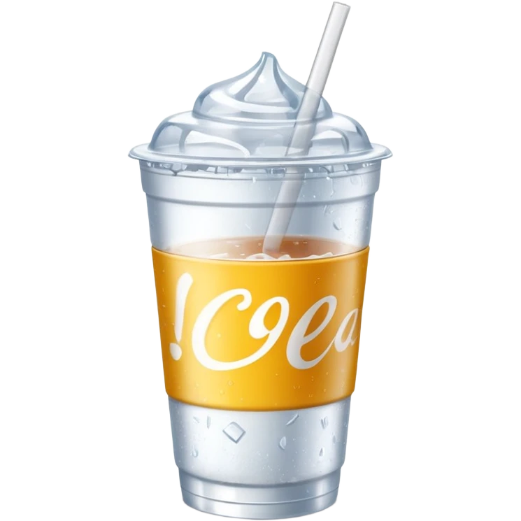 plain white soda cup from a fast food restaurant with ice cubes visible emoji