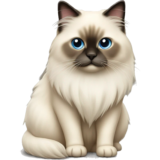 Full body birman cat long fur emoji