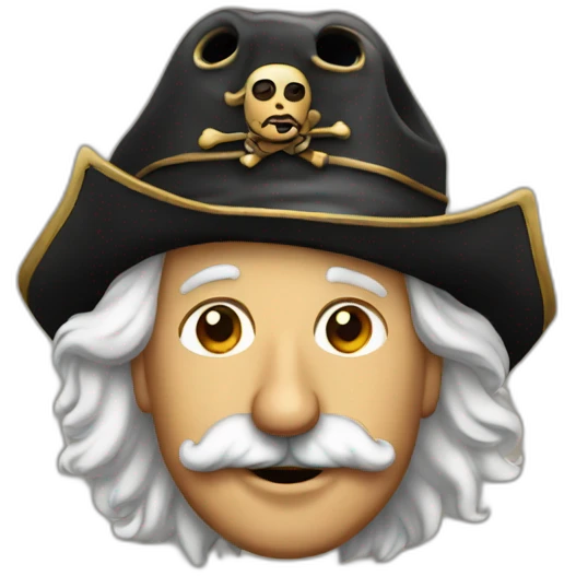 Einstein with a pirate hat emoji