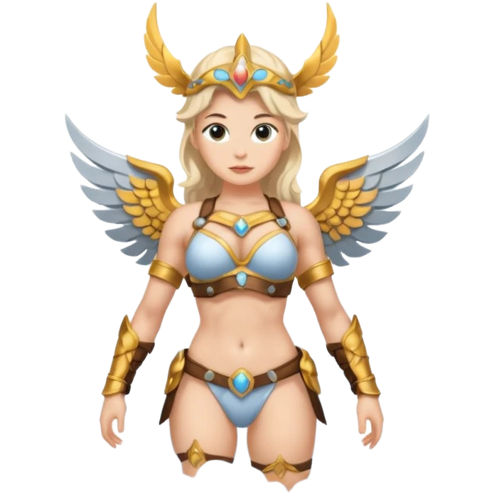 valkyrie in bikini armor, standing on a cloud emoji