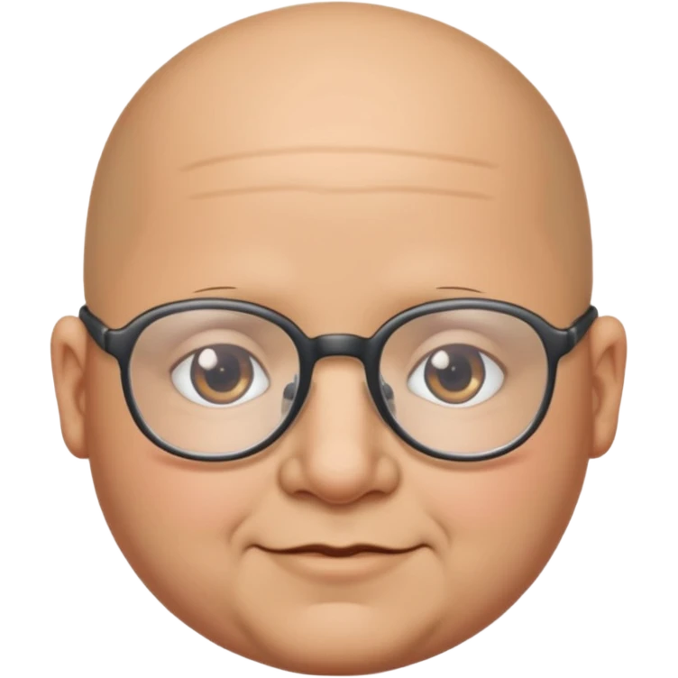 bald from the middle chubby face with glasses emoji