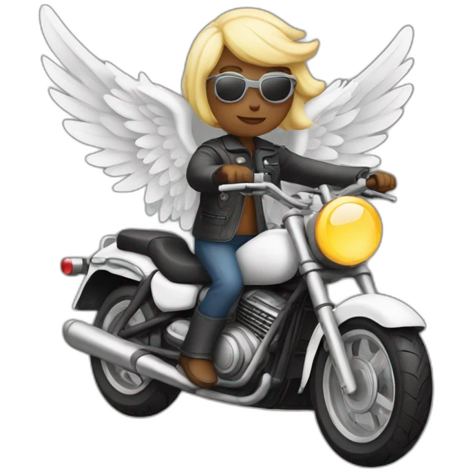 Angel riding a motorbike emoji