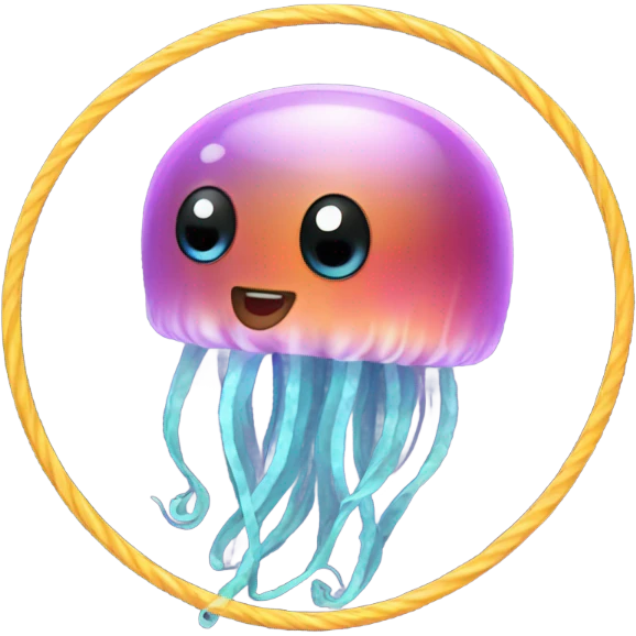 Jellyfish with hula hoop emoji