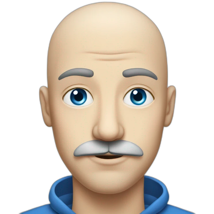 bald smart moustache pretty slavic blue-eyed guy emoji