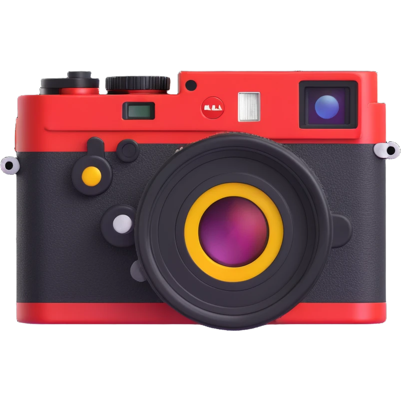 colorful, high quality 3D emoji of a Leica M series camera, detailed and vibrant emoji
