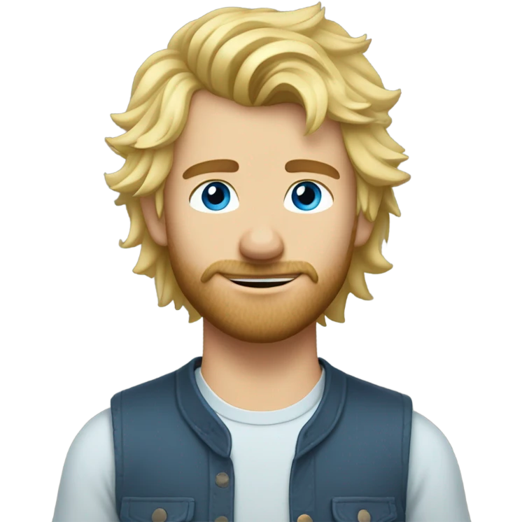 blonde guys with blue eyes and scruffy hair riding a pony  emoji