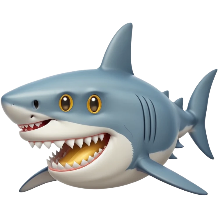 Shark with golden cilinder on his head smiling emoji