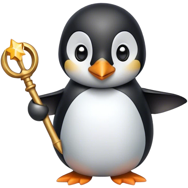 Penguin with a wand emoji