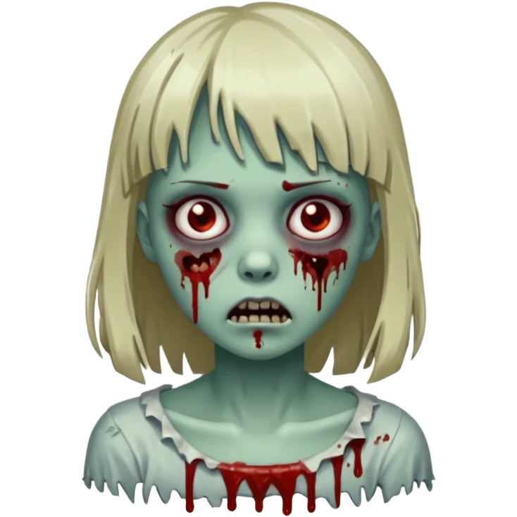 Zombi menina com franja emoji