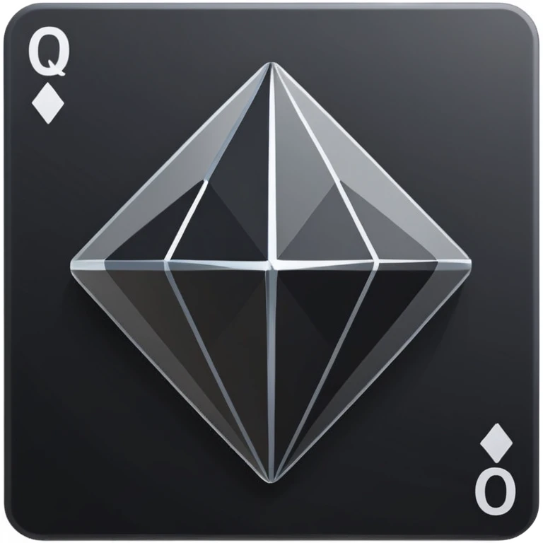 3d diamond shape matte black. diamond shape like on a playing card emoji