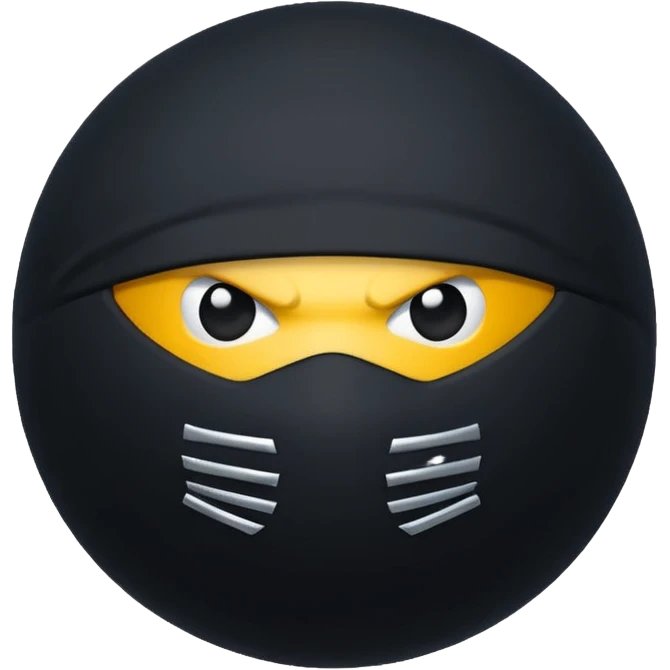 Black fabric Limbless ninja ball sphere emoji