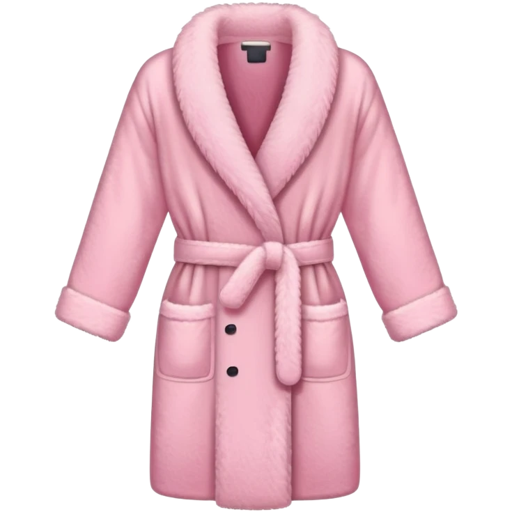 pink fluffy dressing gown with belt emoji