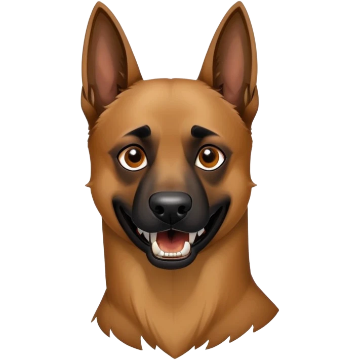 Belgian Malinois aggressive barking, teeth bared emoji