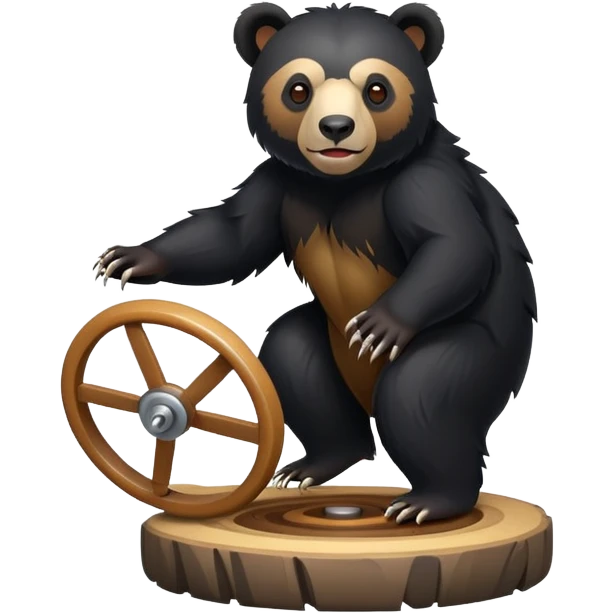 Andean bear doing spin emoji