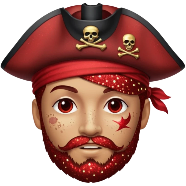 red glitter pirate emoji