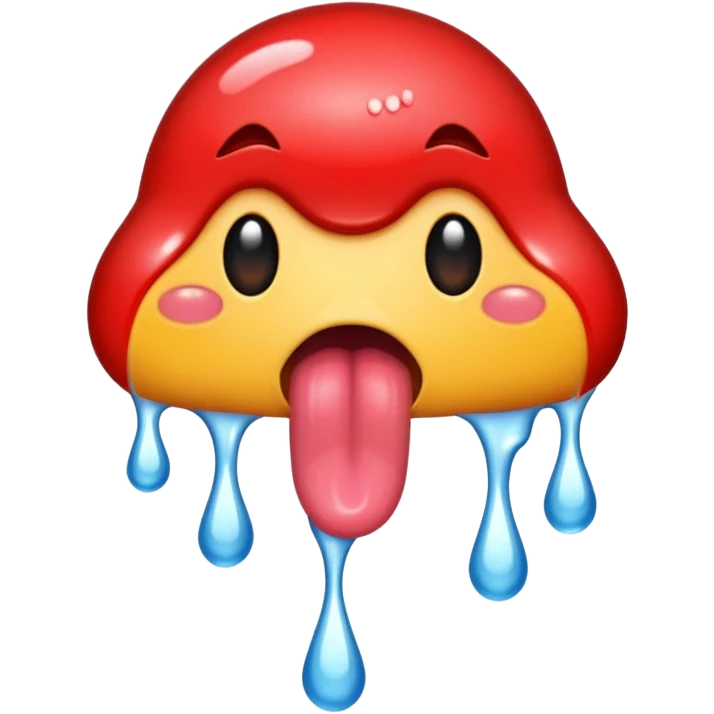 Tongue dripping wet emoji