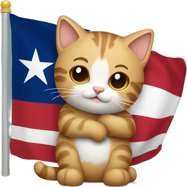 cat hugging texas flag emoji