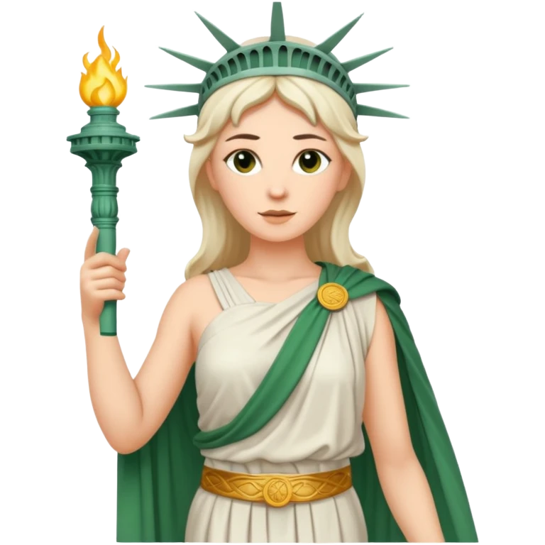 Une femme païen celtique en style statue de la liberté emoji