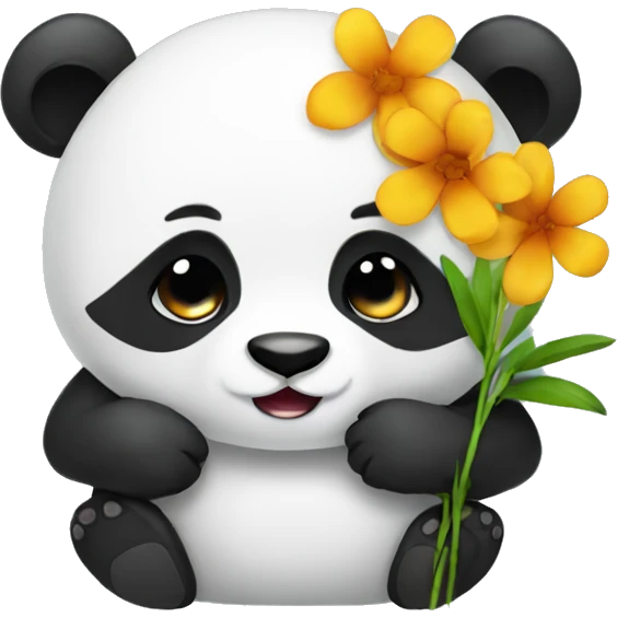 Panda con flor emoji